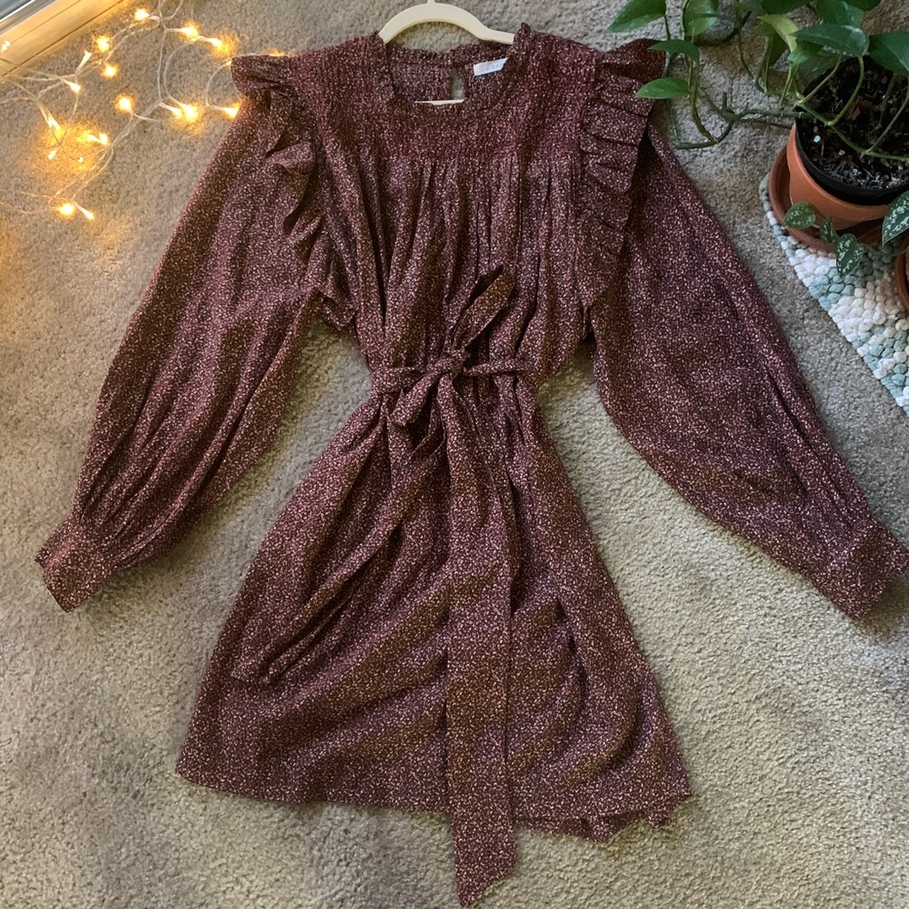 Doen Oliver Dress in Rust Ditzy Floral